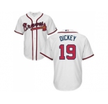Youth Atlanta Braves #19 R.A. Dickey White Cool Base Stitched MLB Jersey