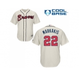 Youth Atlanta Braves #22 Nick Markakis Cream Cool Base Stitched MLB Jersey