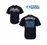 Youth Atlanta Braves #22 Nick Markakis Navy Blue Cool Base Stitched MLB Jersey