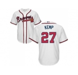 Youth Atlanta Braves #27 Matt Kemp White Cool Base Stitched MLB Jersey