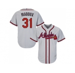 Youth Atlanta Braves #31 Greg Maddux Grey Cool Base Stitched MLB Jersey