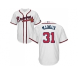 Youth Atlanta Braves #31 Greg Maddux White Cool Base Stitched MLB Jersey