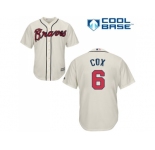 Youth Atlanta Braves #6 Bobby Cox Cream Cool Base Stitched MLB Jersey