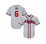 Youth Atlanta Braves #6 Bobby Cox Grey Cool Base Stitched MLB Jersey
