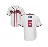 Youth Atlanta Braves #6 Bobby Cox White Cool Base Stitched MLB Jersey