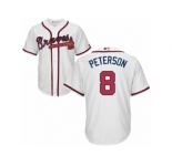 Youth Atlanta Braves #8 Jace Peterson Majestic White Authentic Cool base Jersey