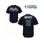Youth Majestic Atlanta Braves #11 Ender Inciarte Replica Blue Alternate Road Cool Base MLB Jersey