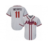 Youth Majestic Atlanta Braves #11 Ender Inciarte Replica Grey Road Cool Base MLB Jersey