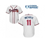 Youth Majestic Atlanta Braves #11 Ender Inciarte Replica White Home Cool Base MLB Jersey