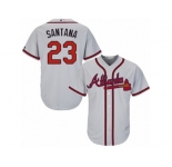 Youth Majestic Atlanta Braves #23 Danny Santana Replica Grey Road Cool Base MLB Jersey