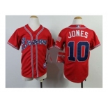 Youth mlb jerseys atlanta braves #10 jones red[2014 new]