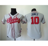 youth mlb jerseys atlanta braves #10 jones grey