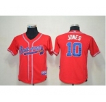 youth mlb jerseys atlanta braves #10 jones red(cool base)