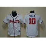 youth mlb jerseys atlanta braves #10 jones white(cool base)