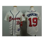 youth mlb jerseys atlanta braves #19 simmons cream
