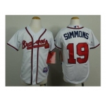 youth mlb jerseys atlanta braves #19 simmons white