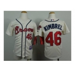 youth mlb jerseys atlanta braves #46 kimbrel cream