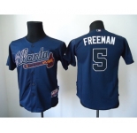 youth mlb jerseys atlanta braves #5 freeman blue