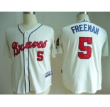 youth mlb jerseys atlanta braves #5 freeman cream
