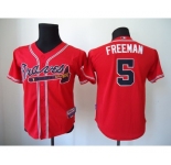 youth mlb jerseys atlanta braves #5 freeman red
