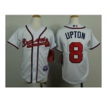youth mlb jerseys atlanta braves #8 upton white