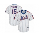 Youth Majestic New York Mets #15 Tim Tebow Replica White Alternate Cool Base MLB Jersey
