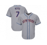 Youth Majestic New York Mets #7 Jose Reyes Replica Grey Road Cool Base MLB Jersey