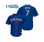 Youth Majestic New York Mets #7 Jose Reyes Replica Royal Blue Alternate Road Cool Base MLB Jersey