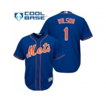 Youth New York Mets #1 Mookie Wilson Blue Cool Base Stitched MLB Jersey