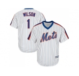 Youth New York Mets #1 Mookie Wilson White(Blue Strip) Alternate Cool Base Stitched MLB Jersey