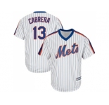 Youth New York Mets #13 Asdrubal Cabrera White(Blue Strip) Alternate Cool Base Stitched MLB Jersey