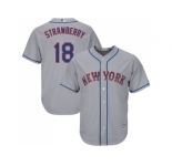 Youth New York Mets #18 Darryl Strawberry Grey Cool Base Stitched MLB Jersey