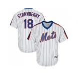 Youth New York Mets #18 Darryl Strawberry White(Blue Strip) Alternate Cool Base Stitched MLB Jersey
