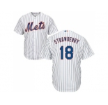 Youth New York Mets #18 Darryl Strawberry White(Blue Strip) Cool Base Stitched MLB Jersey