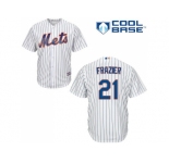 Youth New York Mets #21 Todd Frazier White(Blue Strip) Cool Base Stitched MLB Jersey