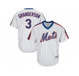 Youth New York Mets #3 Curtis Granderson White(Blue Strip) Alternate Cool Base Stitched MLB Jersey