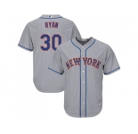 Youth New York Mets #30 Nolan Ryan Grey Cool Base Stitched MLB Jersey