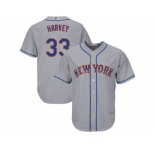 Youth New York Mets #33 Matt Harvey Grey Cool Base Stitched MLB Jersey
