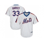 Youth New York Mets #33 Matt Harvey White(Blue Strip) Alternate Cool Base Stitched MLB Jersey
