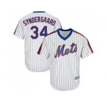 Youth New York Mets #34 Noah Syndergaard White(Blue Strip) Alternate Cool Base Stitched MLB Jersey