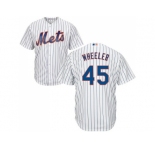 Youth New York Mets #45 Zack Wheeler White(Blue Strip) Cool Base Stitched MLB Jersey