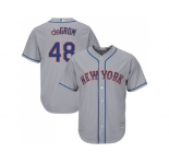 Youth New York Mets #48 Jacob DeGrom Grey Cool Base Stitched MLB Jersey