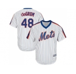 Youth New York Mets #48 Jacob DeGrom White(Blue Strip) Alternate Cool Base Stitched MLB Jersey
