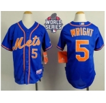 Youth New York Mets #5 David Wright Blue Alternate Home Cool W 2015 World Series Patch Stitched MLB Jersey