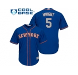 Youth New York Mets #5 David Wright Blue(Grey NO.) Cool Base Stitched MLB Jersey