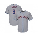 Youth New York Mets #8 Gary Carter Grey Cool Base Stitched MLB Jersey