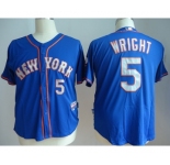 youth mlb jerseys new york mets #5 wright blue[number silver]