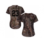 Women New York Mets #23 Adrian Gonzalez Camo Realtree Collection Cool Base Stitched MLB Jersey