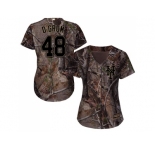 Women New York Mets #48 Jacob deGrom Camo Realtree Collection Cool Base Stitched MLB Jersey