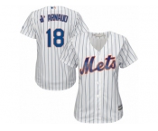 Women's Majestic New York Mets #18 Travis d'Arnaud Authentic White Home Cool Base MLB Jersey